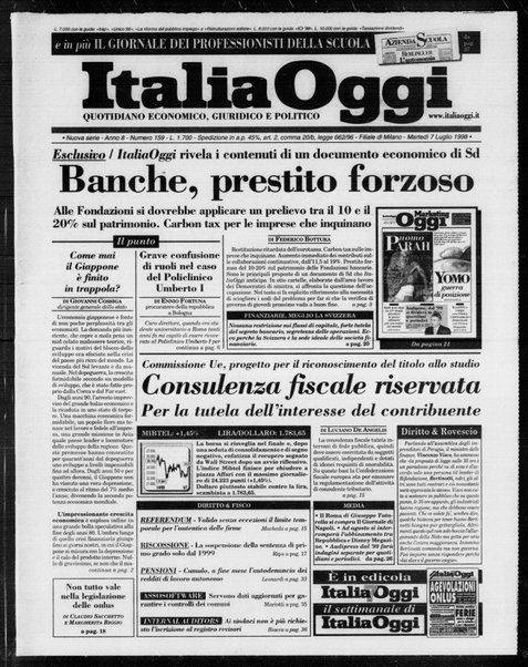 Italia oggi : quotidiano di economia finanza e politica